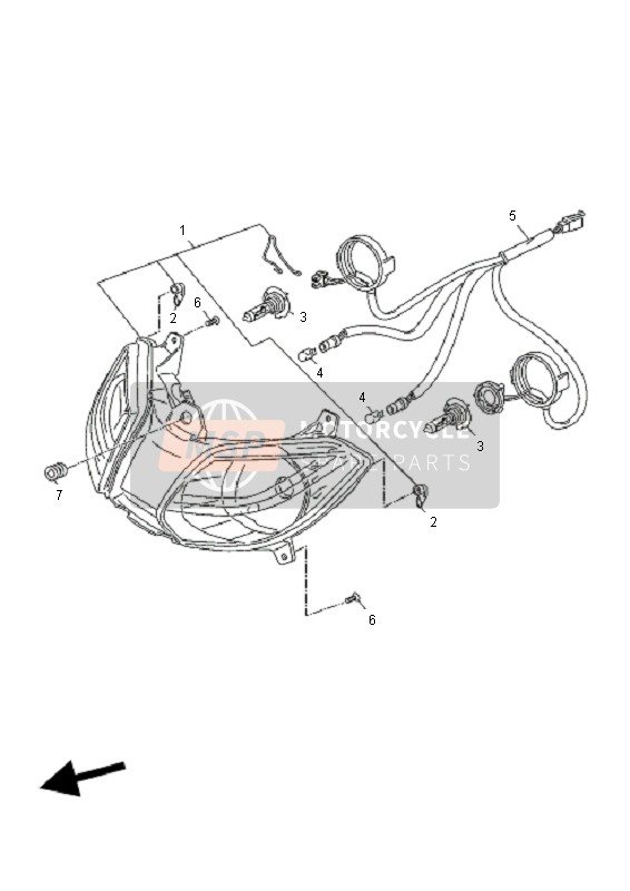 Yamaha YP250R X-MAX 2011 Koplamp voor een 2011 Yamaha YP250R X-MAX